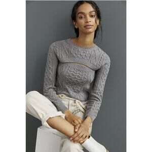NEW Anthropologie Cable Knit Sweater Tank Set - XS